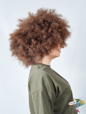 парик Древний человек кудри, коричневый, искусственный волос