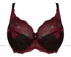 Rosso B3 PU бюст (образец) (чёрно-бордовый, 80D)