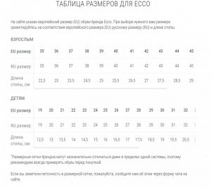 Размерная сетка