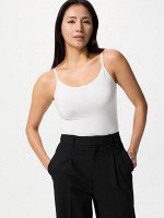 UNIQLO Airism - тонкая бесшовная маечка на тонких лямочках - 00 WHITE