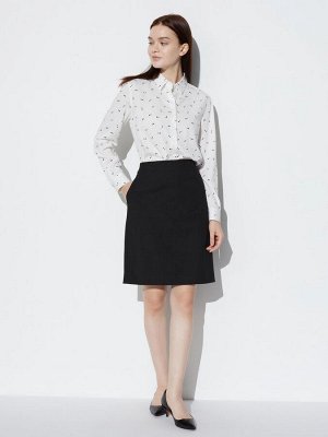 UNIQLO - классическая юбка-карандаш, короткая длина - 09 BLACK