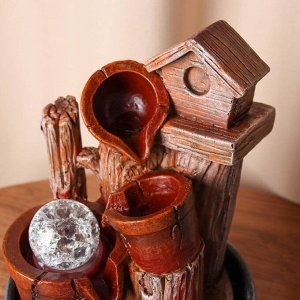 Фонтан настольный «Алойз», скворечник, 28x16 см, с подсветкой