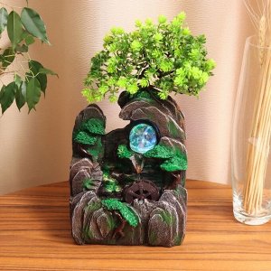 Фонтан настольный «Каменное местечко под деревом», 29x16 см, с подсветкой
