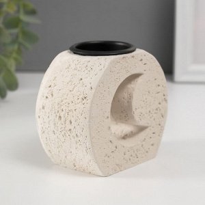 Подсвечник на 1 свечу «Месяц в камне», гипс, металл, d=3.8 см, 5x9.6x8.5 см