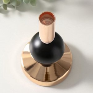 Металлический подсвечник на 1 свечу «Продо», чёрный, d=2 см, 9x9x17 см