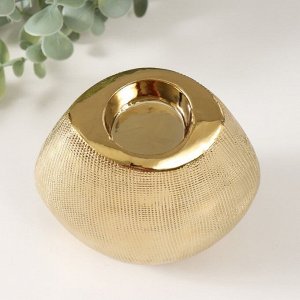 Подсвечник керамика на 1 свечу «Глория», d=4 см, золото, 12.5x8x12 см