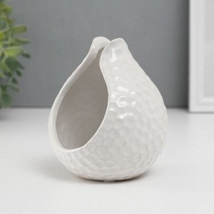 Подсвечник керамика на 1 свечу «Гранат», d=4.5 см, белый, 10x10x11.5 см