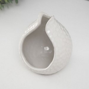 Подсвечник керамика на 1 свечу «Гранат», d=4.5 см, белый, 10x10x11.5 см