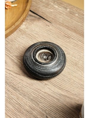 Подсвечник из дерева Джати, d=3 см,10x10x4 см, тёмно-коричневый
