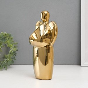 Подсвечник на 1 свечу «Ангел», d=3.5 см, золото, 14x9.5x25 см