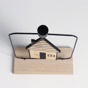 Подсвечник на 1 свечу «Домик», d=2 см, металл, дерево, 6x15x24 см