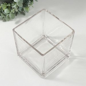 Стеклянный подсвечник на 1 свечу «Квадратный», прозрачный, 12x12x12 см