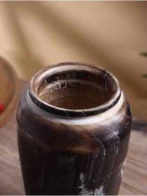 Подсвечник из дерева Джати, d=7 см, 12x12x23 см, тёмно-коричневый