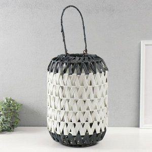 Подсвечник-фонарь на 1 свечу «Зигзаг», пластик, чёрно-белый, 14x26x40 см