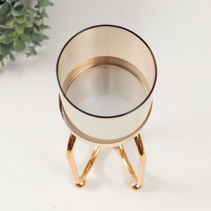 Подсвечник металл «Тициния», золото, d=4.5 см, 11x11x40 см
