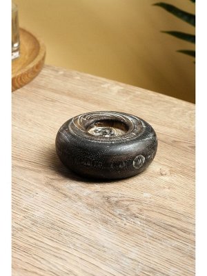 Подсвечник из дерева Джати, d=3 см, 10x10x3 см, тёмно-коричневый