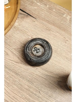 Подсвечник из дерева Джати, d=3 см, 10x10x3 см, тёмно-коричневый