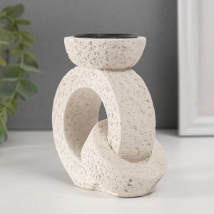 Подсвечник на 1 свечу «Кольца», гипс, металл, d=3.8 см, 6x11x11.2 см