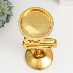 Подсвечник на 1 свечу «Абстракция. Геометрия», полистоун, золото, 10.5x12x30 см