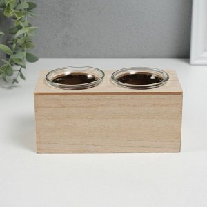 Деревянный подсвечник на 2 свечи «Домики», d=4 см, 7.7x15.5x8 см
