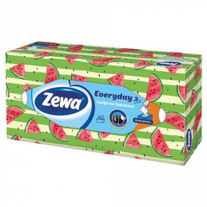 Салфетки косметические 100 шт., ZEWA Everyday, 2-сл, в карто