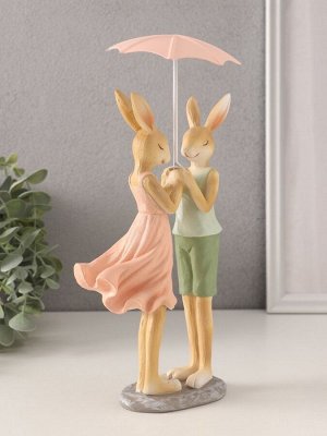 Фигурка полистоун «Романтика. Кролики под зонтом», 12x9.5x25.5 см