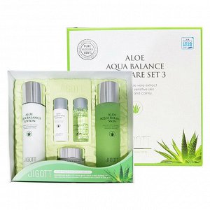 Подарочный набор средств с экстрактом алоэ вера Jigott Aloe Aqua Balance Skin Care 3 Set