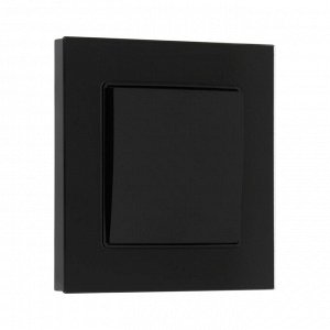 Выключатель TOT Glossy Glass, 10 А, 1 клавиша, скрытый монтаж, стеклянная рамка, чёрный