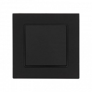 Выключатель проходной TOT Matte Glass, 10 А, 1 клавиша, скрытый монтаж, стеклянная рамка, чёрный