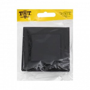 Выключатель проходной TOT Matte Glass, 10 А, 1 клавиша, скрытый монтаж, стеклянная рамка, чёрный