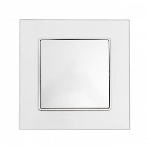 Выключатель TOT Glossy Glass, 10 А, 1 клавиша, скрытый монтаж, стеклянная рамка, серебристый