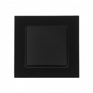 Выключатель TOT Glossy Glass, 10 А, 1 клавиша, с подсветкой, скрытый монтаж, стеклянная рамка, чёрный