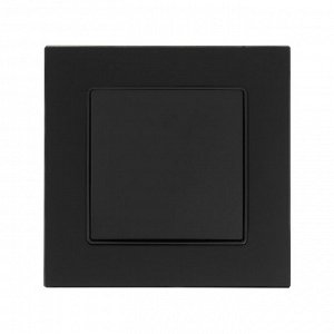 Выключатель проходной TOT Glossy Glass, 10 А, 1 клавиша, скрытый монтаж, стеклянная рамка, чёрный
