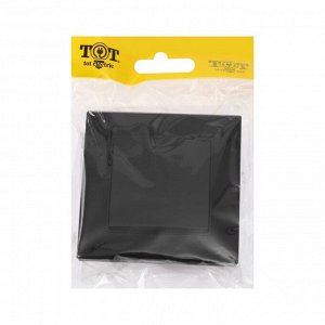 Выключатель проходной TOT Glossy Glass, 10 А, 1 клавиша, скрытый монтаж, стеклянная рамка, чёрный