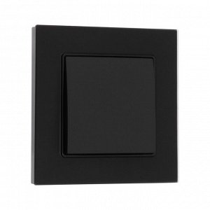 Выключатель TOT Matte Glass, 10 А, 1 клавиша, скрытый монтаж, стеклянная рамка, чёрный