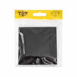 Выключатель TOT Matte Glass, 10 А, 1 клавиша, скрытый монтаж, стеклянная рамка, чёрный