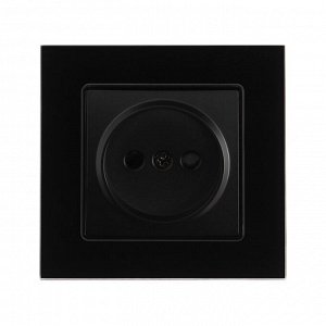 Розетка одноместная TOT Glossy Glass, 10 А, скрытая, без з/к, стекло, черная