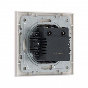 Розетка с USB-A + USB-C разъёмами, 2.1 A, 5В, TOT Glossy Glass, скрытая, стекло, белая