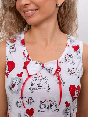 Пижама ночная женская, модель 440, трикотаж (Котики)