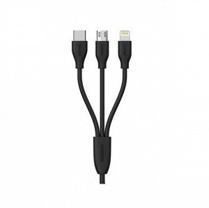 Кабель Remax 3in1 Micro,Type-C,Lighting,Micro USB Data/Charge 1M