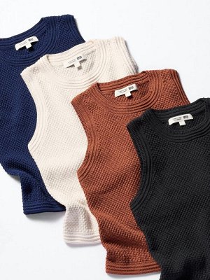 UNIQLO x Comptoir des Cotonniers - хлопковый свитер-жилет без рукавов - 09 BLACK