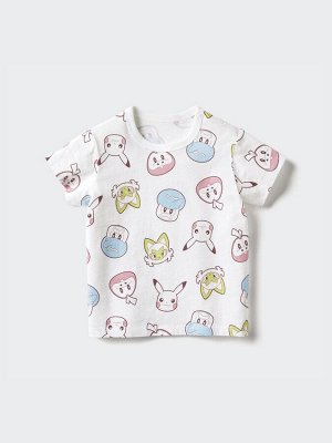 UNIQLO UT - хлопковая футболка для малышей с принтом Pokemon - 01 OFFWHITE