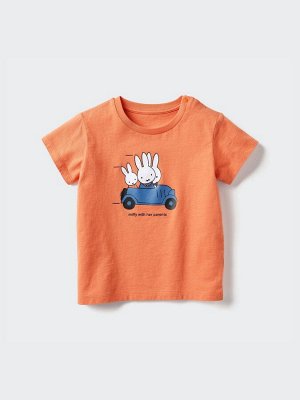 UNIQLO UT - хлопковая футболка для малышей с принтом Miffy - 23 ORANGE