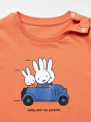 UNIQLO UT - хлопковая футболка для малышей с принтом Miffy - 23 ORANGE