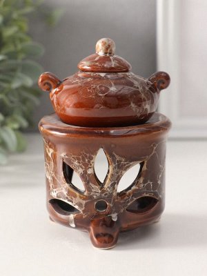 Аромалампа "Чайник на колонне" под мрамор 12 x 8,5 x 8,5 см, МИКС