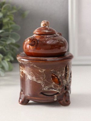 Аромалампа "Чайник на колонне" под мрамор 12 x 8,5 x 8,5 см, МИКС