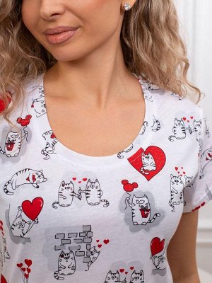 Сорочка ночная женская,мод. 450,трикотаж (Котики)