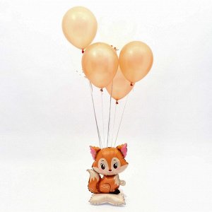 Воздушный шар фольгированный 24" «Лисичка», на подставке, под воздух