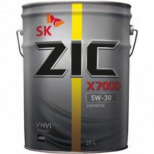 Масло моторное ZIC X7000 AP 5w30, синтетическое, API CI-4, ACEA E4/E7, для дизельного двигателя, 20л, арт. 192605