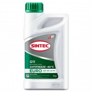 Антифриз Sintec Antifreeze Euro G11, зелёный, -40°C, 1кг, арт. 990553